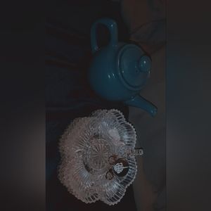 Vintage Glass Holders+Teapot